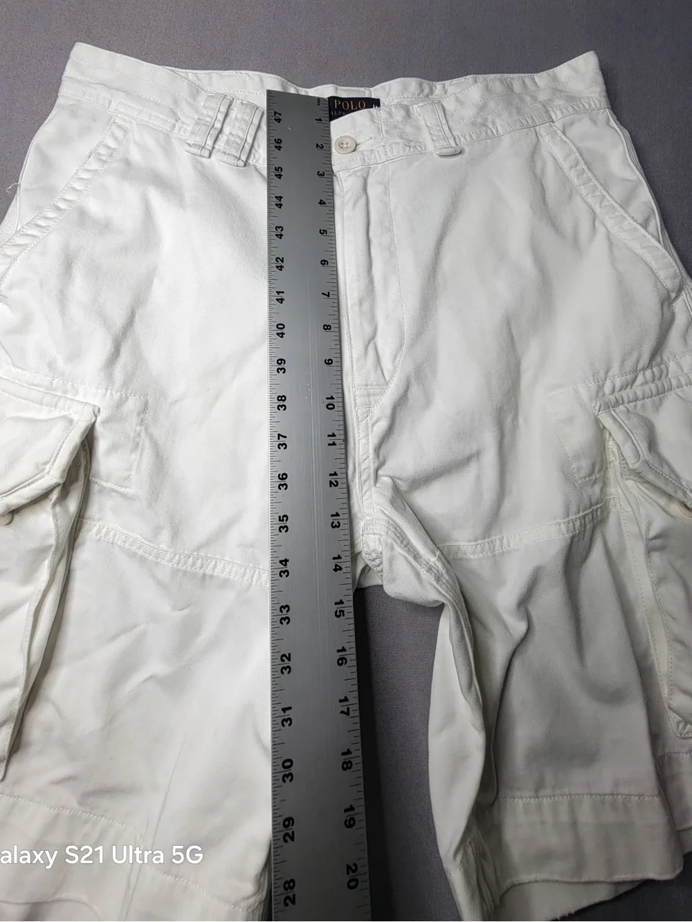 Polo by Ralph Lauren Men’s White Cargo Shorts with Utility Pockets
